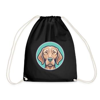 Vizsla chien race dessin animé Kawaii Clipart animal de compagnie - Sac de sport léger - noir - Devant