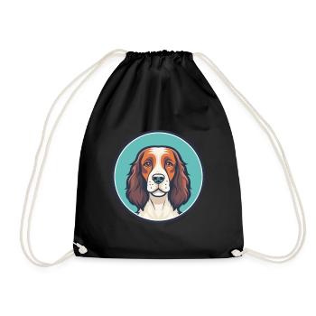 Welsh Springer Spaniel Chien Race Dessin Animé Kawaii - Sac de sport léger - noir - Devant
