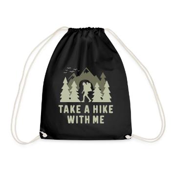 Wandern Wanderer Take A Hike With Me - Drawstring Bag - black - Front