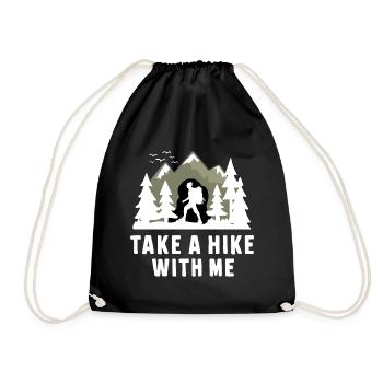Wandern Wanderer Take A Hike With Me - Drawstring Bag - black - Front