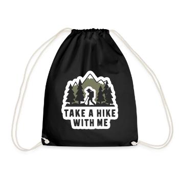 Wandern Wanderer Take A Hike With Me - Drawstring Bag - black - Front