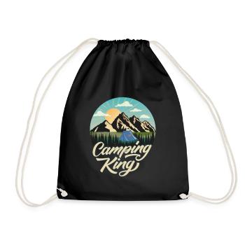 Camping - Drawstring Bag - black - Front