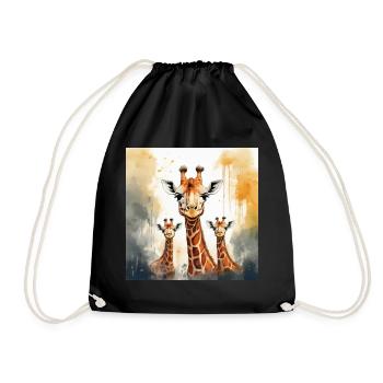 Giraffen Familie - Turnbeutel - Schwarz - Vorne