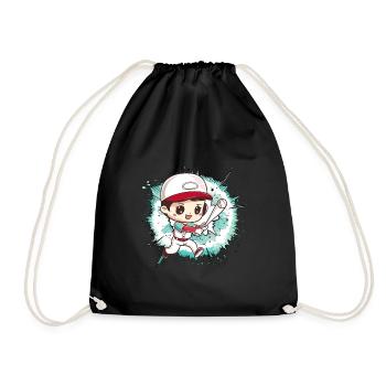 Baseball Baseballspieler - Turnbeutel - Schwarz - Vorne