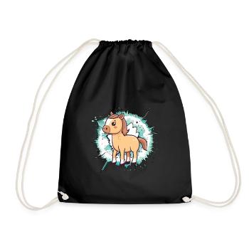 Horses Horse Head Wild Horse - Drawstring Bag - black - Front