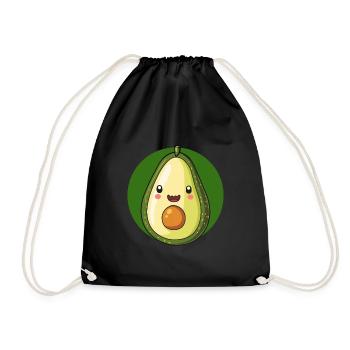 Avocado Veganerin - Turnbeutel - Schwarz - Vorne