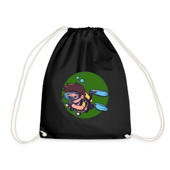 Diver Scuba Diving - Drawstring Bag - black - Front