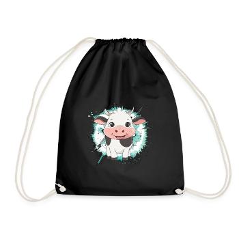 Cow Cows Cattle - Drawstring Bag - black - Front
