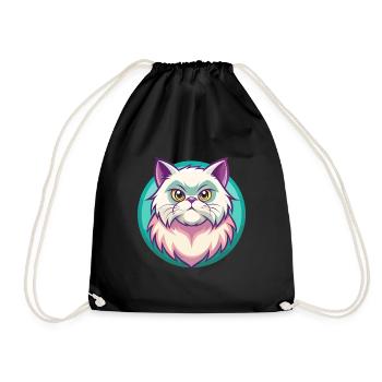 Colorpoint Persische Katze Rasse Cartoon Kawaii Tier - Turnbeutel - Schwarz - Vorne