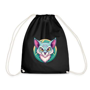 Australische Nebelkatzenrasse Cartoon Kawaii Tier - Turnbeutel - Schwarz - Vorne