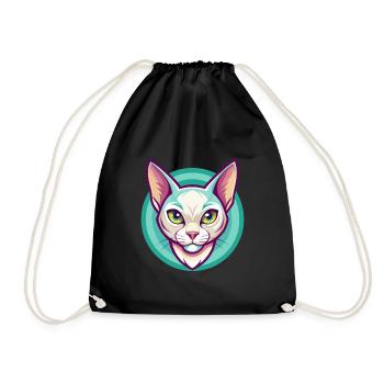Burmilla Chat Race Dessin Animé Kawaii Animal Pet - Sac de sport léger - noir - Devant