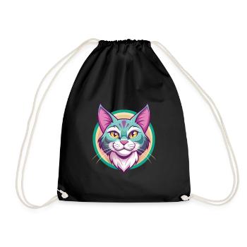 Chat pailleté de Californie Race Dessin animé Kawaii Pet - Sac de sport léger - noir - Devant