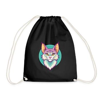 Chat Somali Race Dessin Animé Kawaii Animal Pet - Sac de sport léger - noir - Devant