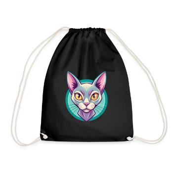 Bombay Chat Race Dessin Animé Kawaii Animal Pet - Sac de sport léger - noir - Devant