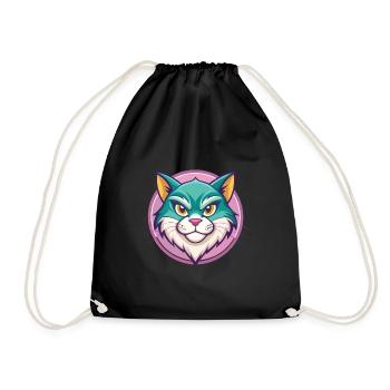 Chypre Chat Race Dessin Animé Kawaii Animal Animal Pet - Sac de sport léger - noir - Devant