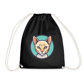 Burmilla Chat Race Dessin Animé Kawaii Animal Pet - Sac de sport léger - noir - Devant