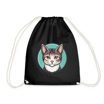 Domestic Cat Breed Cartoon Kawaii Animal Pet - Drawstring Bag - black - Front