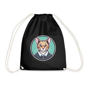 Australische Nebelkatzenrasse Cartoon Kawaii Tier - Turnbeutel - Schwarz - Vorne