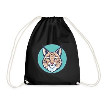 Lynx eurasien Chat race Dessin animé Kawaii Animal Animal Pet - Sac de sport léger - noir - Devant