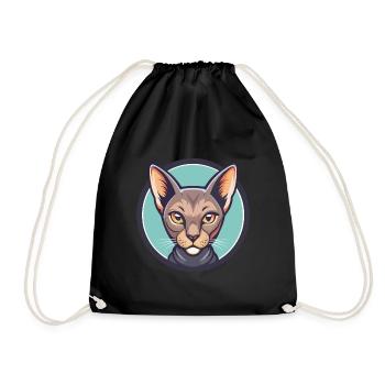 Korat Chat Race Dessin Animé Kawaii Animal Pet - Sac de sport léger - noir - Devant