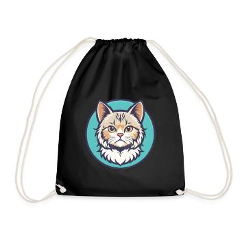 Selkirk Rex Katzenrasse Cartoon Kawaii Tier Haustier - Turnbeutel - Schwarz - Vorne