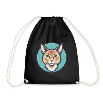 Chat Somali Race Dessin animé Kawaii Animal Pet - Sac de sport léger - noir - Devant