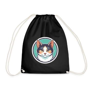 Turc Van Chat Race Dessin Animé Kawaii Animal Pet - Sac de sport léger - noir - Devant