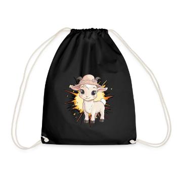 Chèvre, chèvre, bovin - Sac de sport léger - noir - Devant