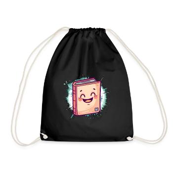 Read Bookworm - Drawstring Bag - black - Front