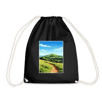 Malvern Hills Aonb Reise Poster Souvenir Farbe WP - Turnbeutel - Schwarz - Vorne