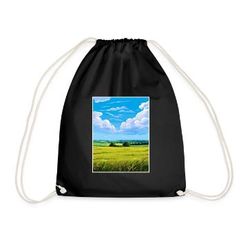 Howardian Hills Aonb Travel Poster Souvenir WPA - Drawstring Bag - black - Front