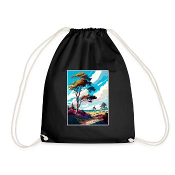 Affiche de voyage de la forêt d’Ashdown Peinture de carte postale - Sac de sport léger - noir - Devant