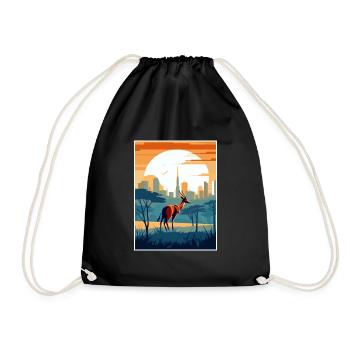 Nairobi Kenya Travel Poster Souvenir Painting WPA - Drawstring Bag - black - Front