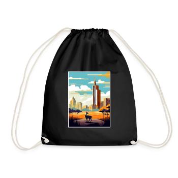 Nairobi Kenya Travel Poster Souvenir Painting WPA - Drawstring Bag - black - Front