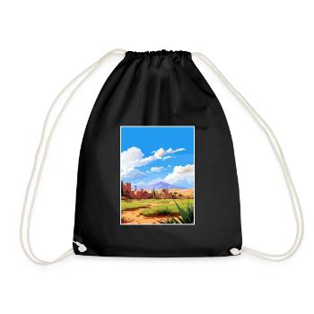 Taroudant Morocco Travel Poster Souvenir Paint WPA - Drawstring Bag - black - Front