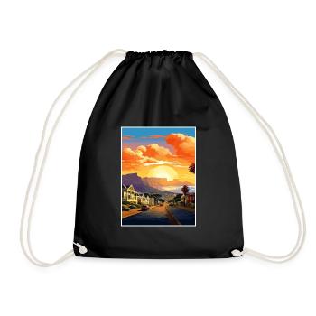 Cape Town Afrique du Sud Affiche de voyage Souvenir WPA - Sac de sport léger - noir - Devant