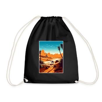 Sahara Wüste Afrika Reise Poster Souvenir WPA - Turnbeutel - Schwarz - Vorne