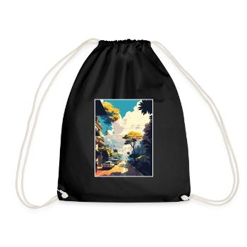 Hanoi Vietnam Voyage Affiche Peinture Souvenir WPA - Sac de sport léger - noir - Devant