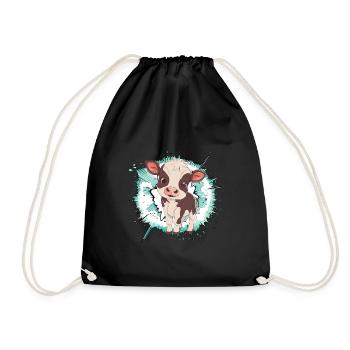 Cow Cattle Cows - Drawstring Bag - black - Front