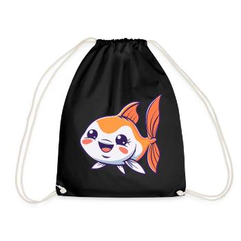 Fische Fischen Fischer - Turnbeutel - Schwarz - Vorne