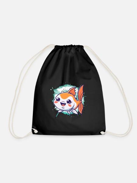 Fische Fischerei - Turnbeutel - Schwarz
