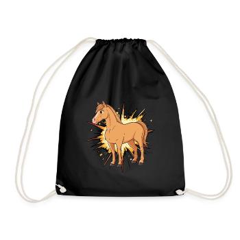 Horses Horse Head Horse Enthusiast - Drawstring Bag - black - Front