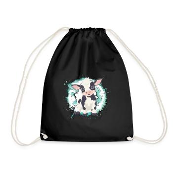 Vache Vaches Fermier - Sac de sport léger - noir - Devant