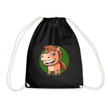 Horses Horse Head Rider - Drawstring Bag - black - Front