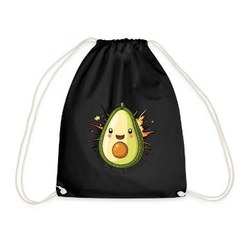 Avocado Veganerin - Turnbeutel - Schwarz - Vorne