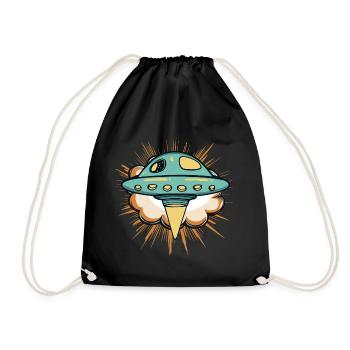 UFO Scifi Invasion - Turnbeutel - Schwarz - Vorne