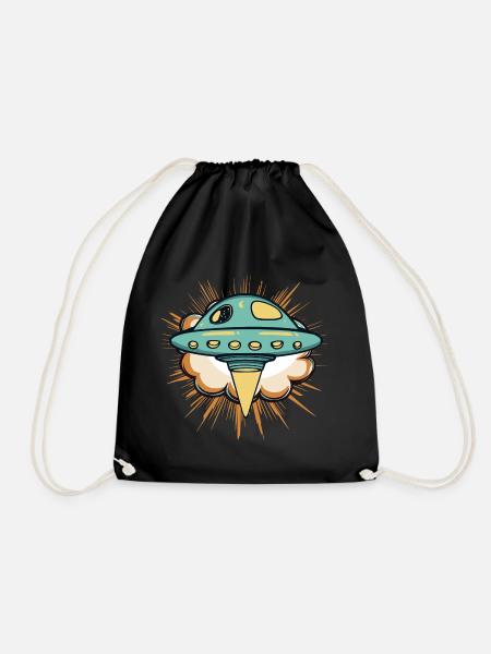 UFO Scifi Invasion - Turnbeutel - Schwarz
