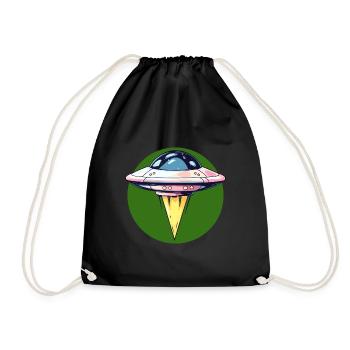 UFO Saucer - Drawstring Bag - black - Front