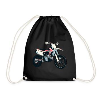 Dirtbike Motorsport - Turnbeutel - Schwarz - Vorne