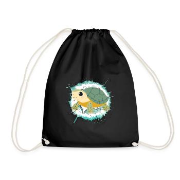 Turtle Turtles Slow - Drawstring Bag - black - Front